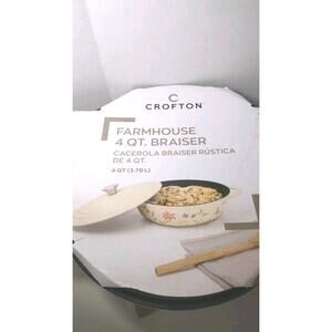 NEW ~ CROFTON FARMHOUSE CAST IRON BRAISER 4QT LMT EDITION FLORAL PRINT